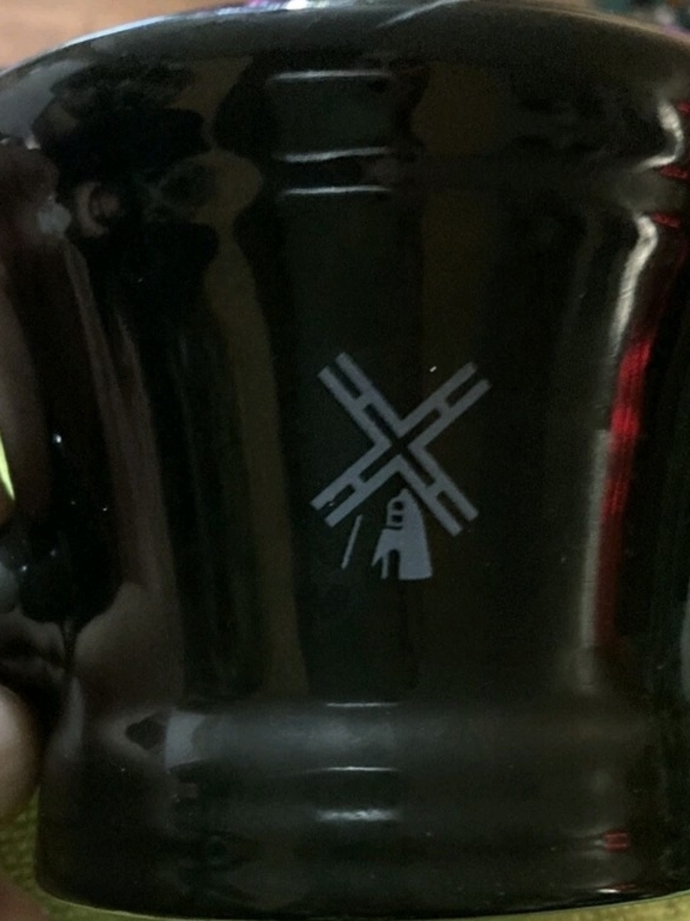 Men's Shaving Mug with Windmill Logo - Black